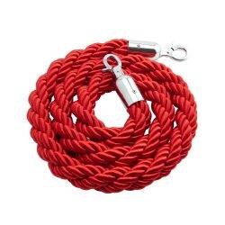 Red Barrier Rope with Chrome Ends