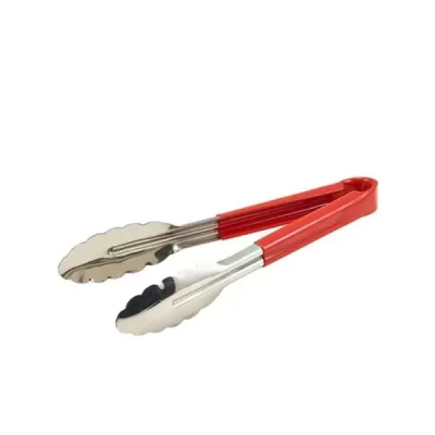 Red Colour Coded Stainless Steel Tongs 31cm