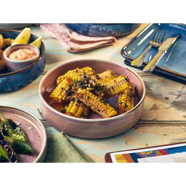 Rose Terra Bowl with with Corn on the cobs