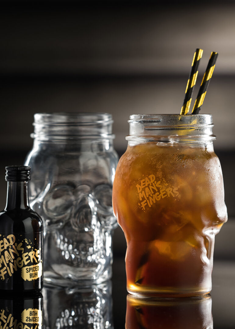 Skull jars and rum
