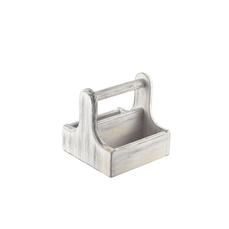 Small White Wooden Table Caddy