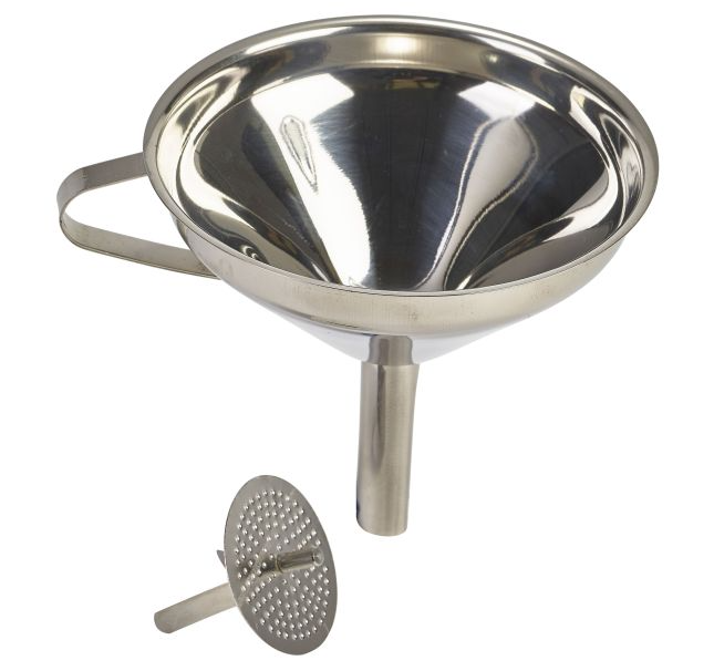 Stainless Steel 5 Inch Funnel with Removable Strainer