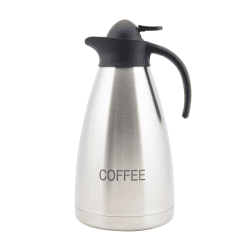 Stainless Steel Contemporary Vacuum Jug inscribed with the word coffee