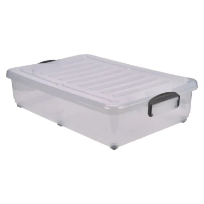 Storage Box 40L With Clip Handles On Wheels