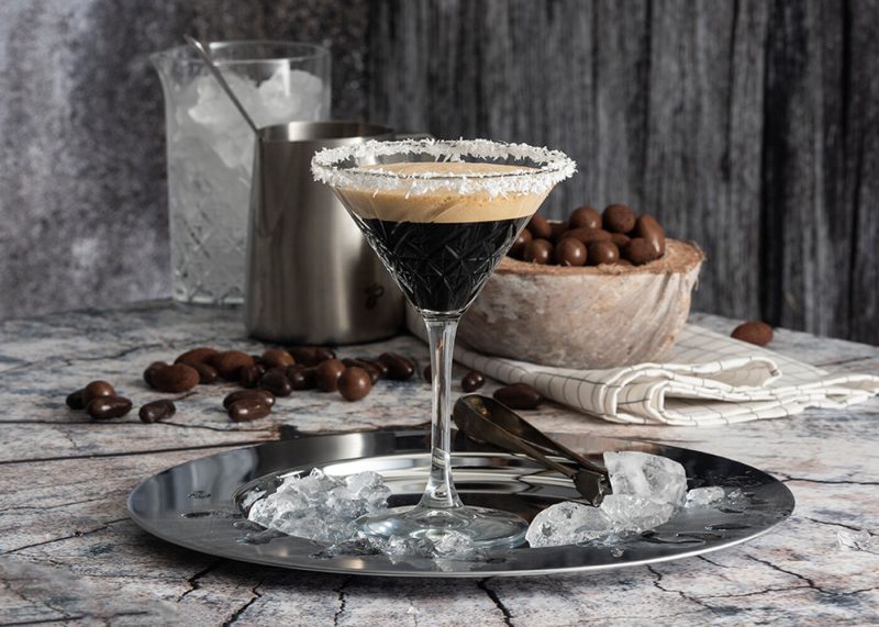 Timeless Vintage Martini Glass with Espresso Martini