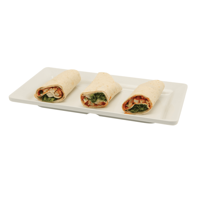 Tortilla wraps served on a White GN 1-3 Size Melamine Platter