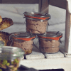 Trio of Weck jars on a buffet riser