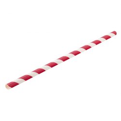 Paper Red Stripe Straw 8" (20cm)
