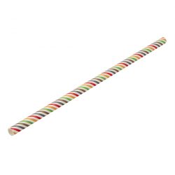 Paper Multi Stripe Straw 8" (20cm) Box of 250