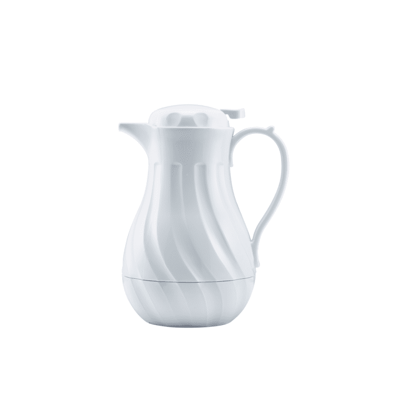 White 40oz Swirl Pattern Beverage Server