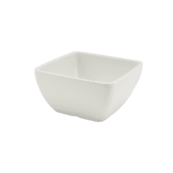 White Melamine Curved Square Bowl 10-5cm