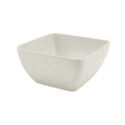 White Melamine Curved Square Bowl 12-5cm