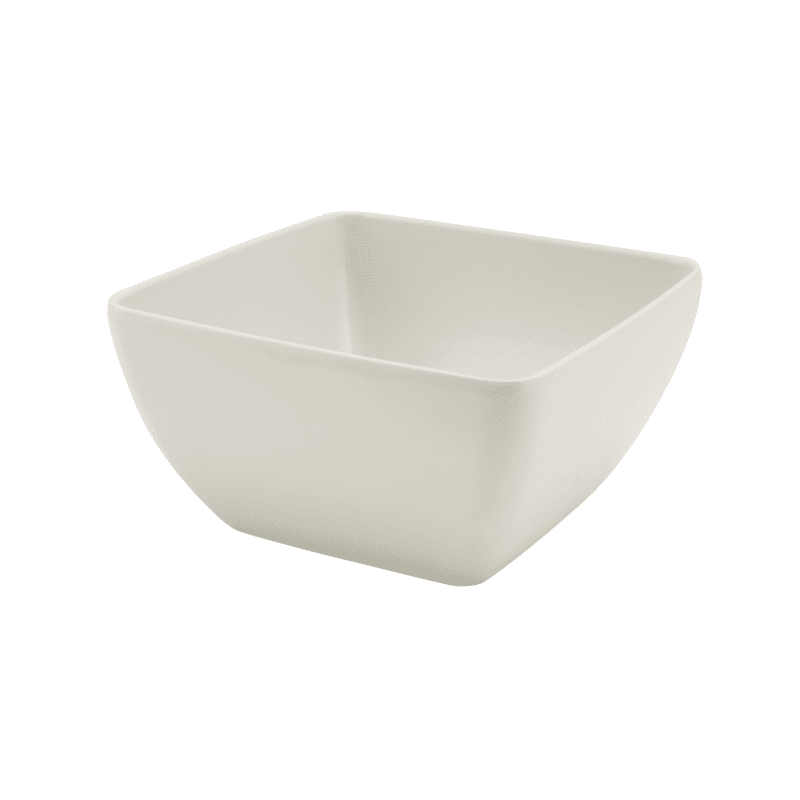 White Melamine Curved Square Bowl 12-5cm