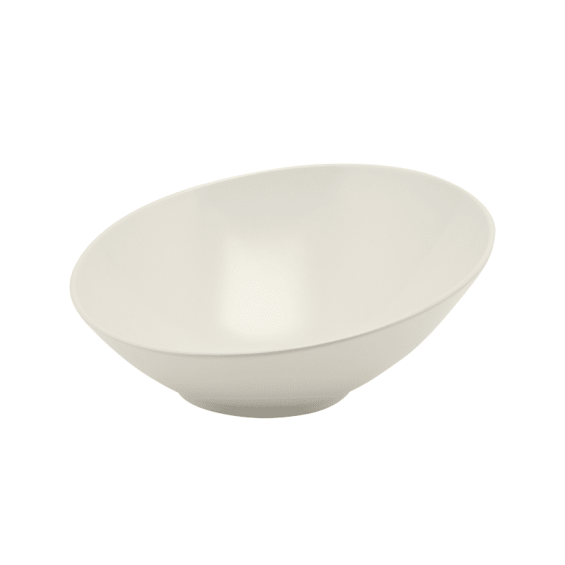 White Melamine Slanted Buffet Bowl 21 x 20 x 10cm