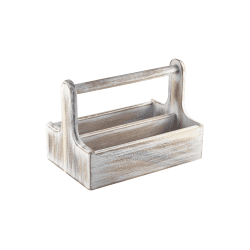 White Wooden Table Caddy