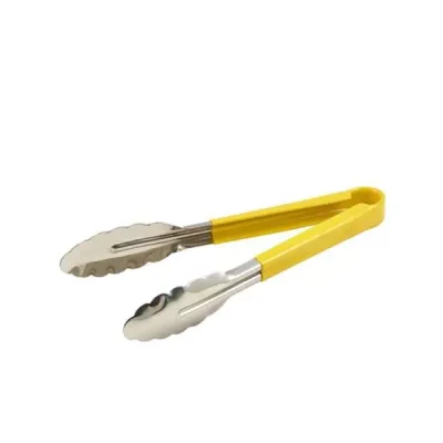 Yellow Colour Coded Stainless Steel Tongs 31cm