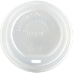 White Compostable Sip Through Lid for 10 - 20oz Disposable Cups
