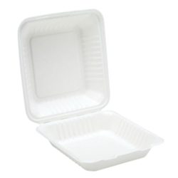 Bagasse Clamshell Meal Box 9 Inch