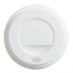 White Domed Sip Through Lid for 8oz Paper Cups. Lids for Hot Drinks Cups.