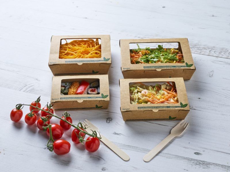 Kraft Tuck Top Salad Boxes containing healthy salads