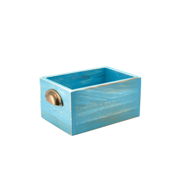 Blue Wash Acacia Wood Display Drawer 21-5 x 15 x 11cm