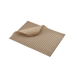 Greaseproof Paper Brown Gingham Print 35 x 25cm with corner folded over