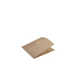 GenWare Greaseproof Paper Bags Brown Gingham Print 17.5 x 17.5cm