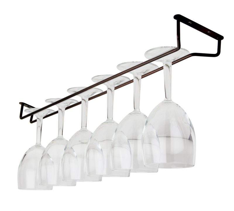 3693RU 24inch Glass Hanger Rustic Finish - with glasses (not included)