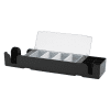 Black Bar Centre with 4 compartments and lid open