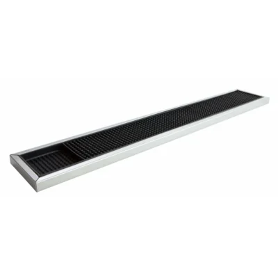 Deluxe Black Bar Mat with Stainless Steel Frame