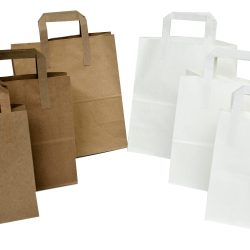 Flat handled Kraft food bags