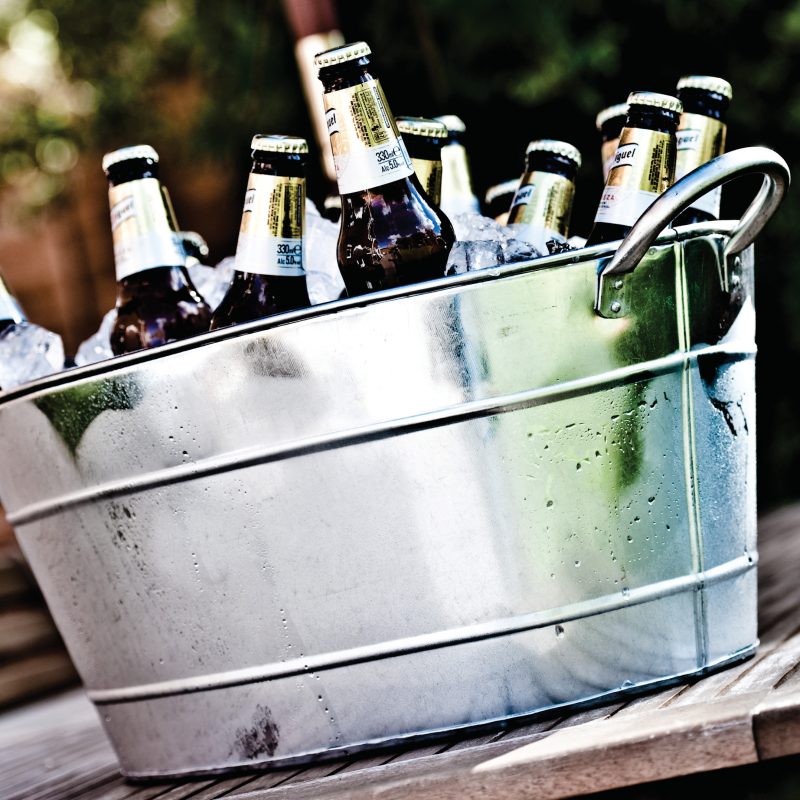 Beverage Tub filled with ice and beers