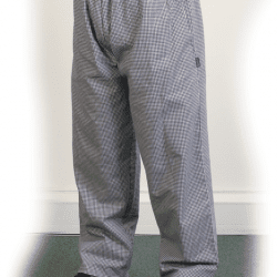 Black Check Baggy Chef Trousers
