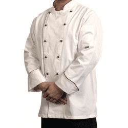 Bordeaux Long Sleeve White Chef Jacket