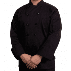 Laval Black Long Sleeve Chef Jacket