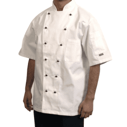 Marseille White Short Sleeve Chef Jacket