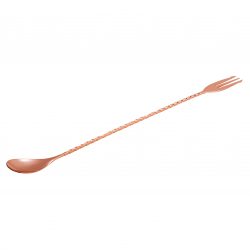Mezclar Cocktail Spoon with Fork Copper Plated