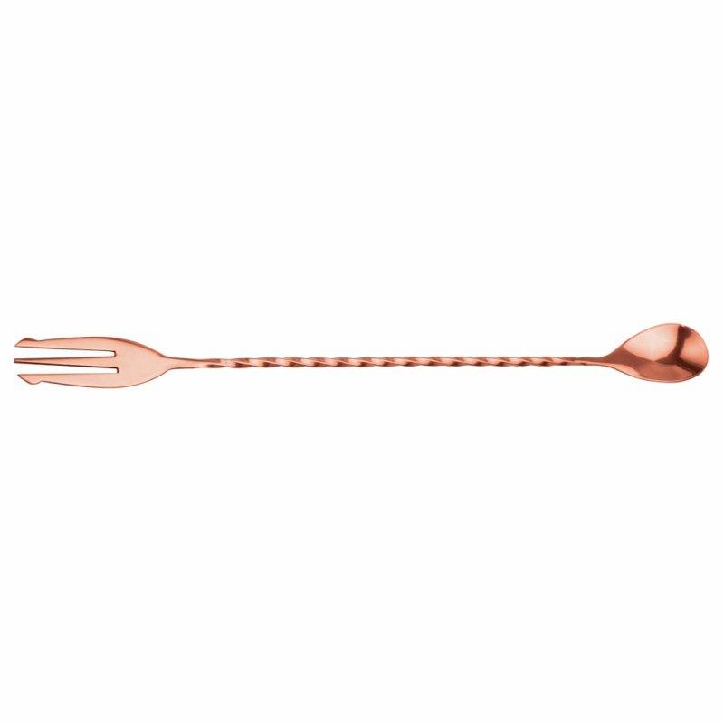Mezclar Cocktail Spoon-with Fork Copper Plated secondary image