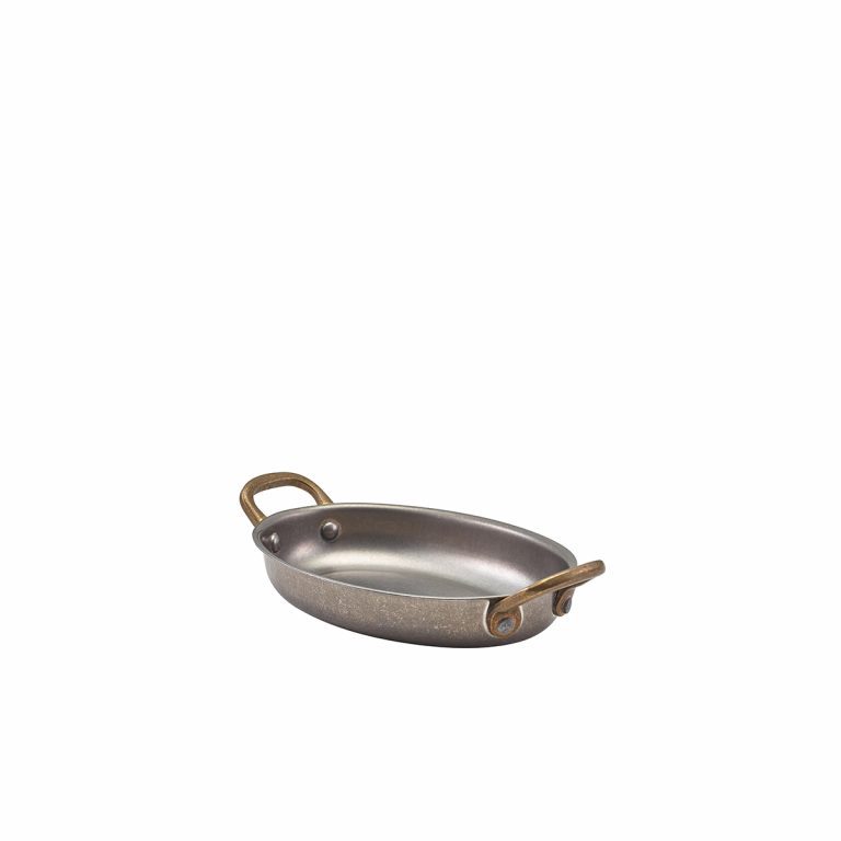 Vintage Steel Oval Dish 16.5 x 12.5cm
