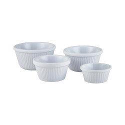 White Fluted Melamine Ramekins