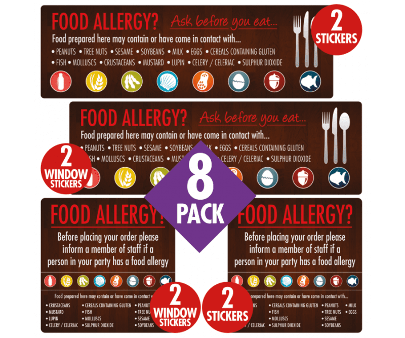 food allergen awareness catering sign pack