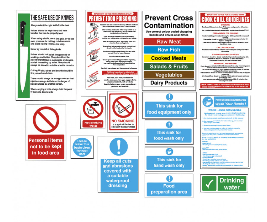 Food Preparation Sign Pack - JC Catering And Bar Supplies