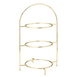 16.5 Inch Gold 3 Tier Cake Plate Stand that is suitable for presenting Afternoon Tea.