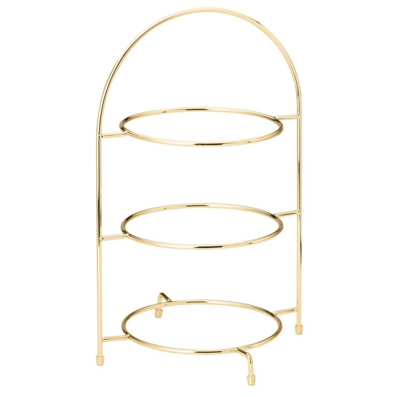 Gold 3 Tier Cake Plate Stand, Ideal for presenting Afternoon Tea