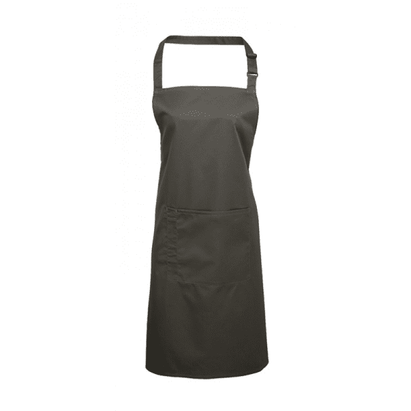 Bib Apron With Pocket Dark Grey