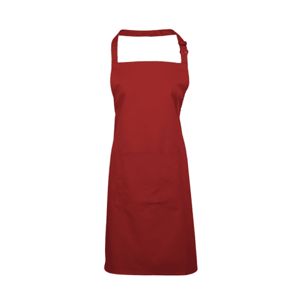 Bib Apron With Pocket Red