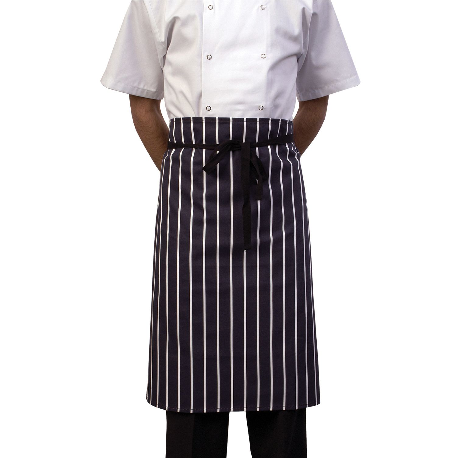 Butchers Stripe Blue Waist Apron