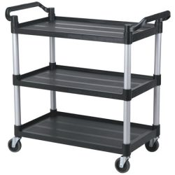 Small 3 Tier Trolley With Black Shelves