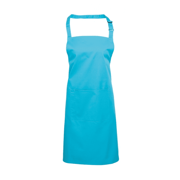 Turquoise Bib Apron With Pocket