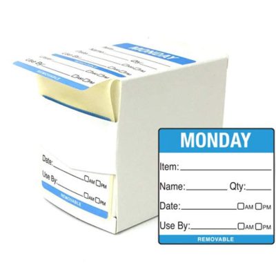 50mm Monday Food Preparation Rotation Label